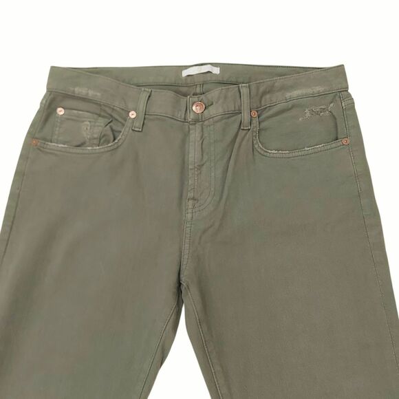 7 For All Mankind Jeans Womens 29 Green Slim Straight Stretch High Rise Denim - Picture 2 of 11